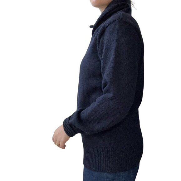 Guidboat Co The Mariner Authetic Naval Wool Navy Blue Mens Fisherman Sweater M - Picture 7 of 8